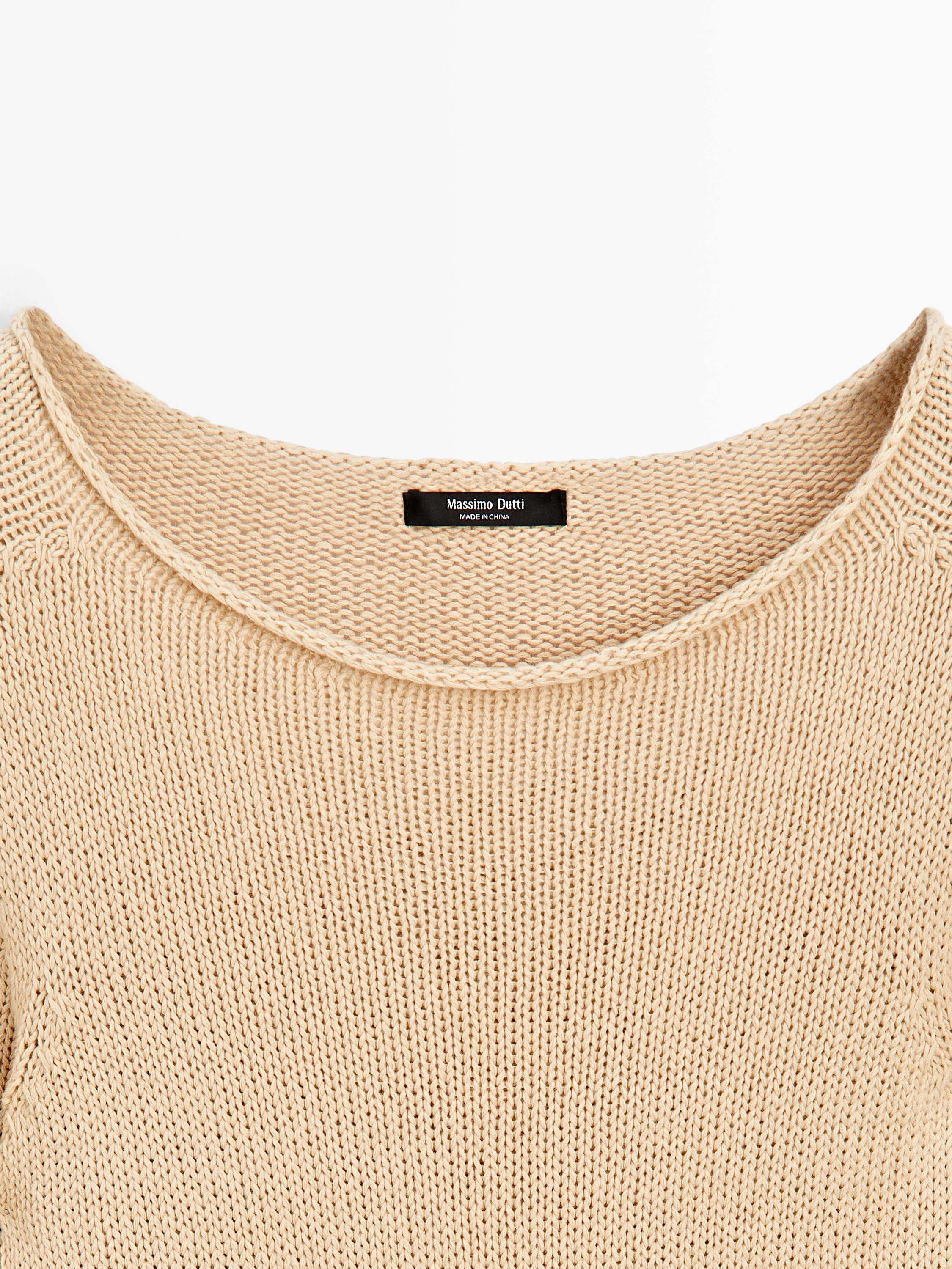 Cotton blend knit sweater